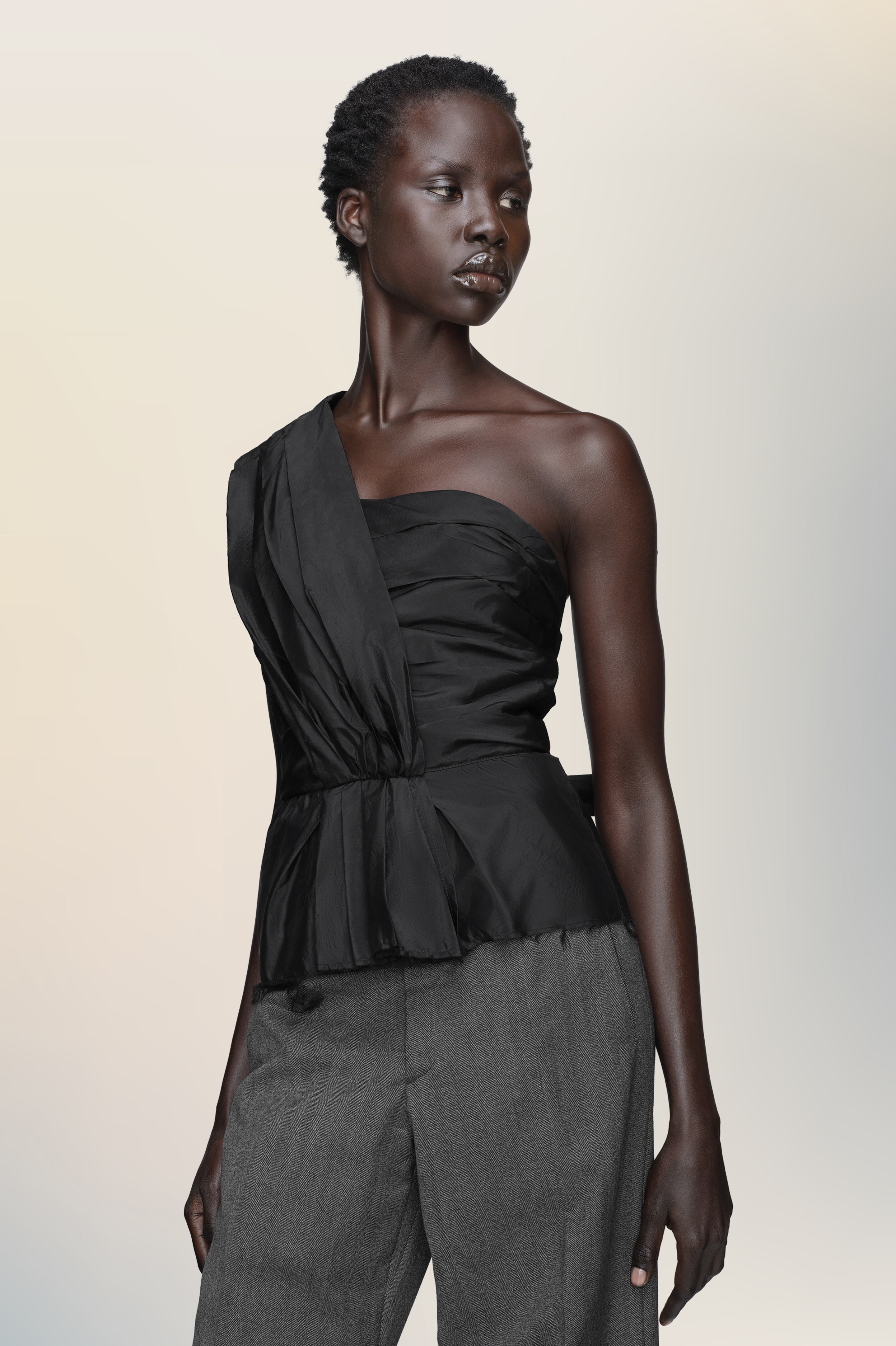 Asymmetric draped top - 3