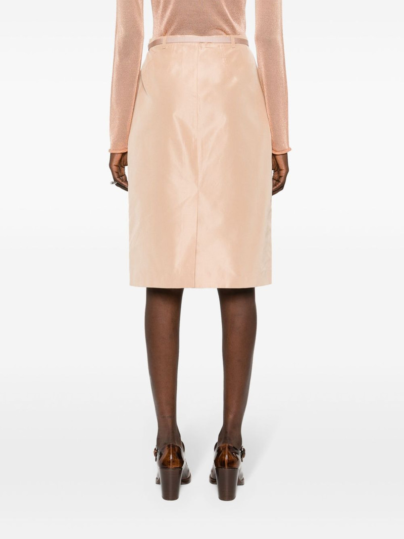 logo-buckle straight faille skirt 4