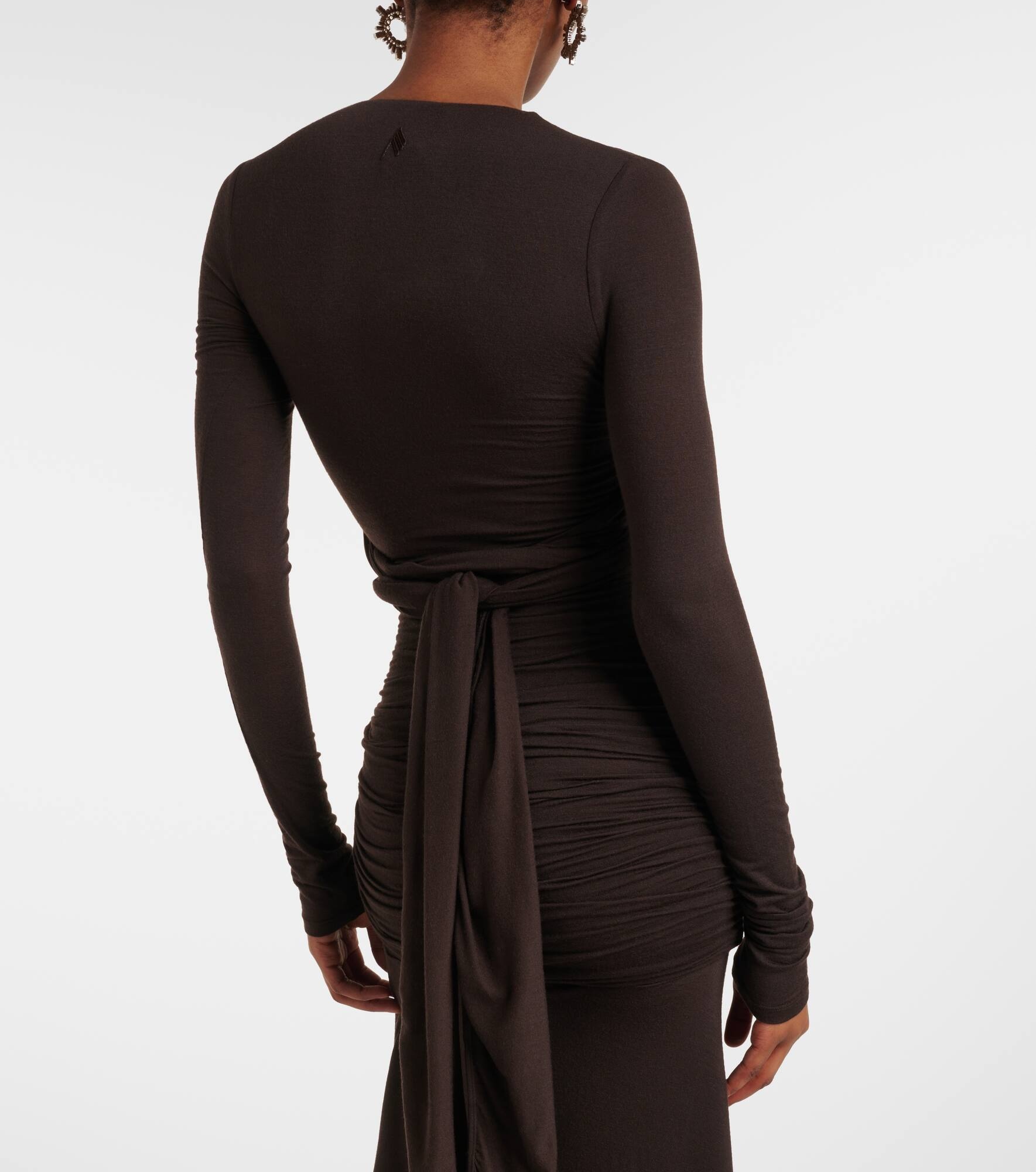 Sheer embroidered tulle midi dress - 7