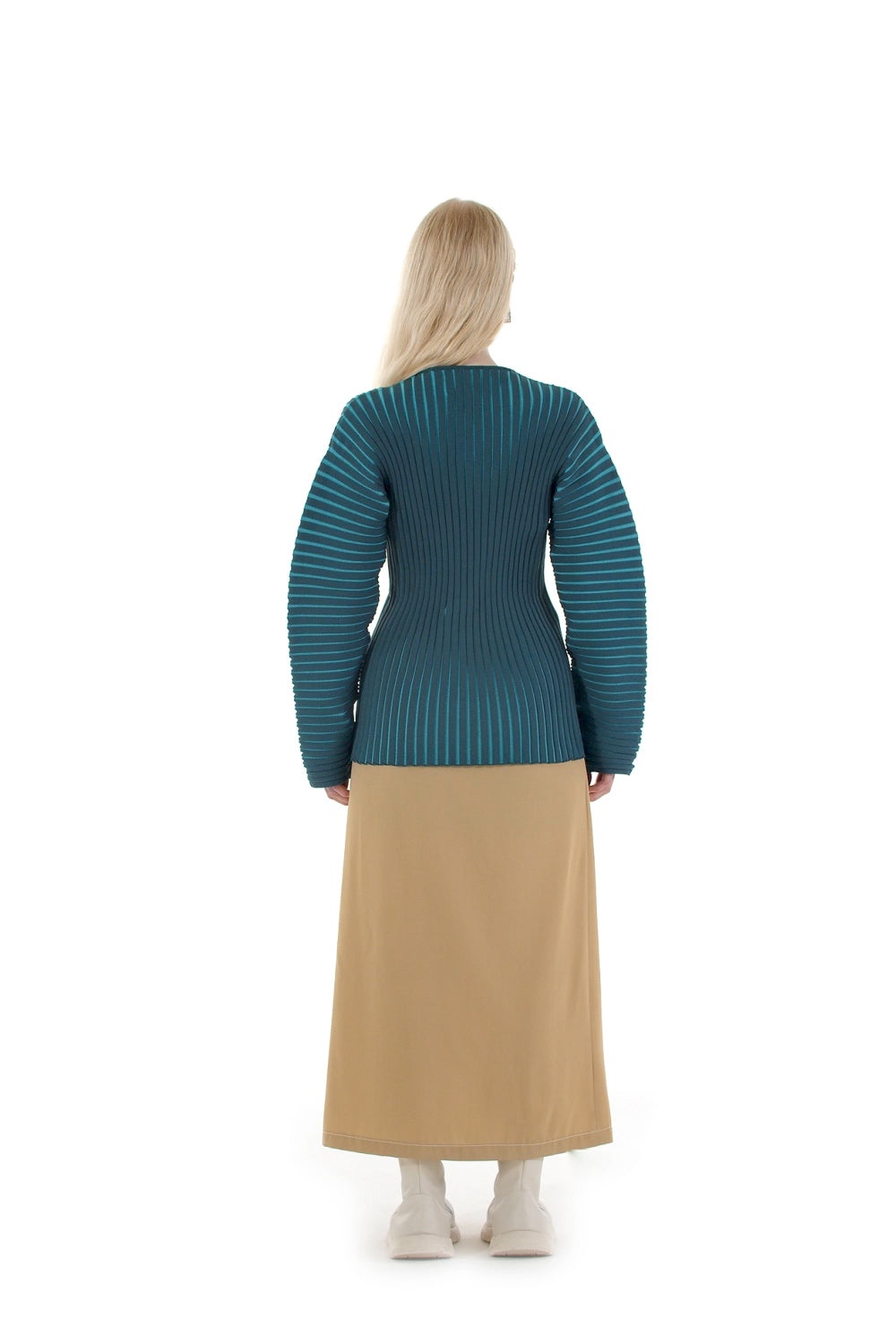 ACCORDION SWEATER / turquoise & aqua - 2