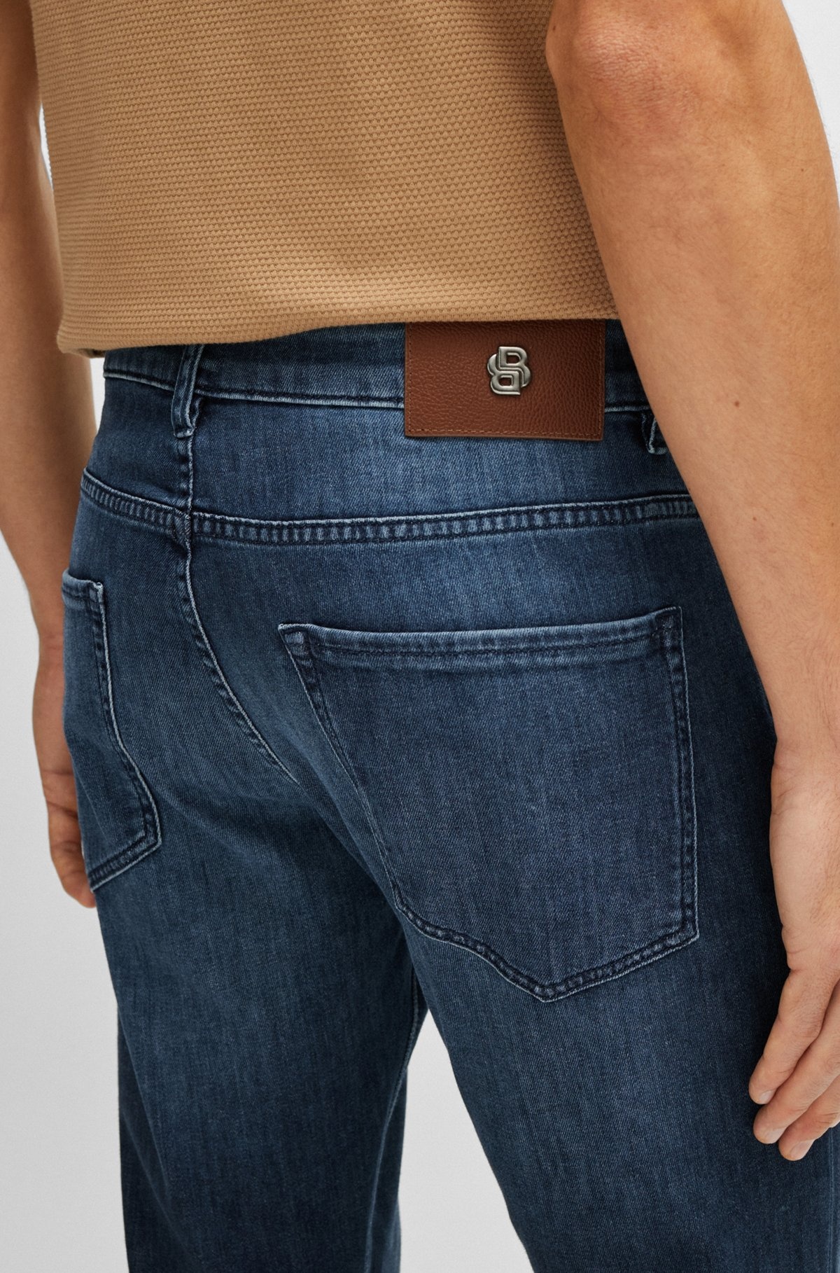 SLIM-FIT JEANS IN BLUE COMFORT-STRETCH DENIM - 5