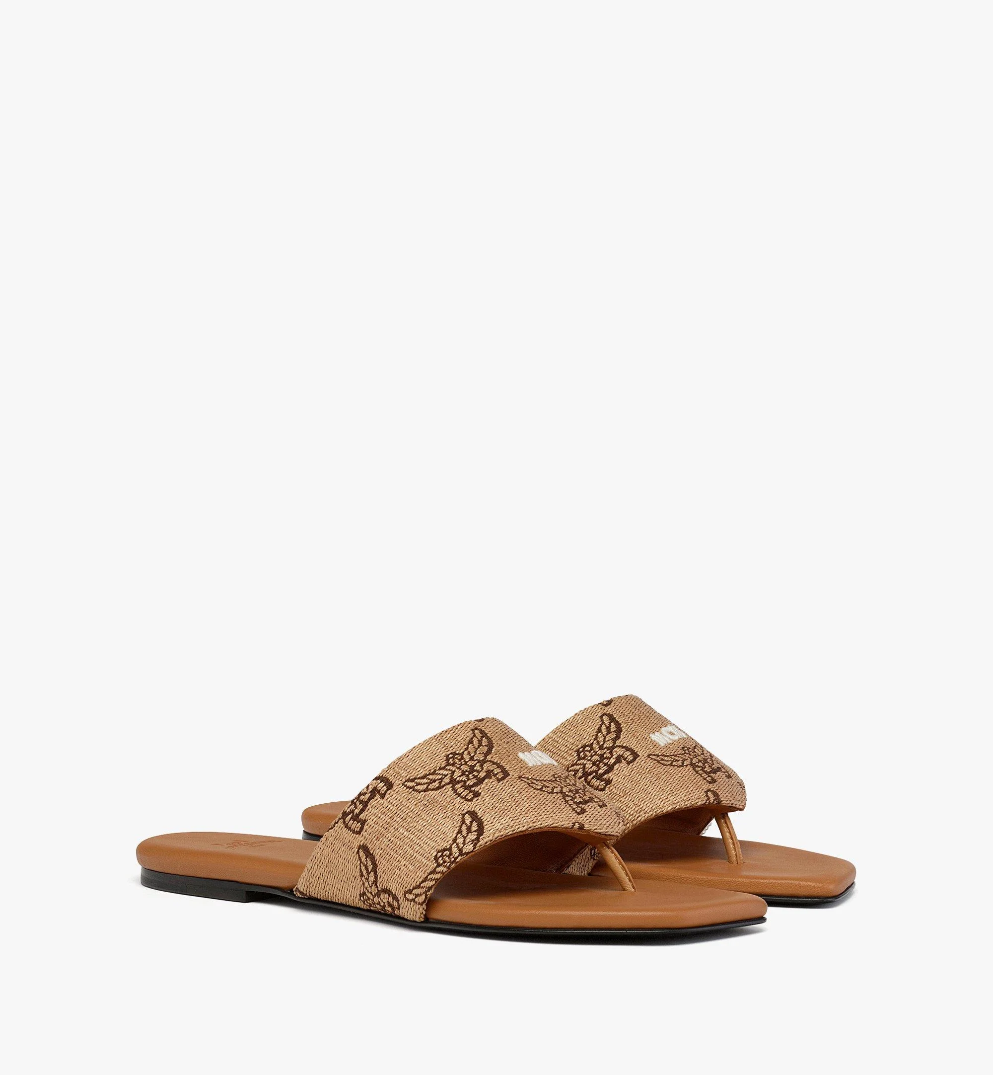 Flat Sandals in Lauretos Raffia Jacquard - 1
