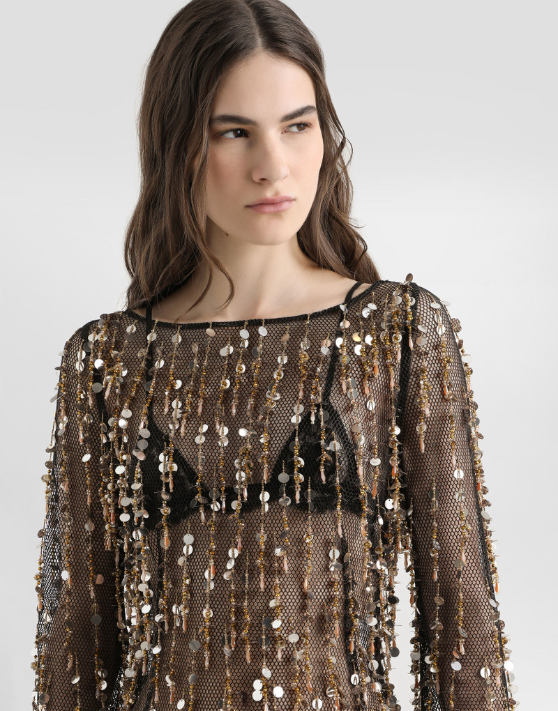Long dress with fringe and sequin embroidery 6