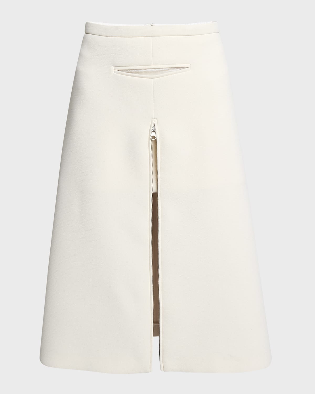 Tailored Heritage Crepe Zip-Slit Skirt - 1