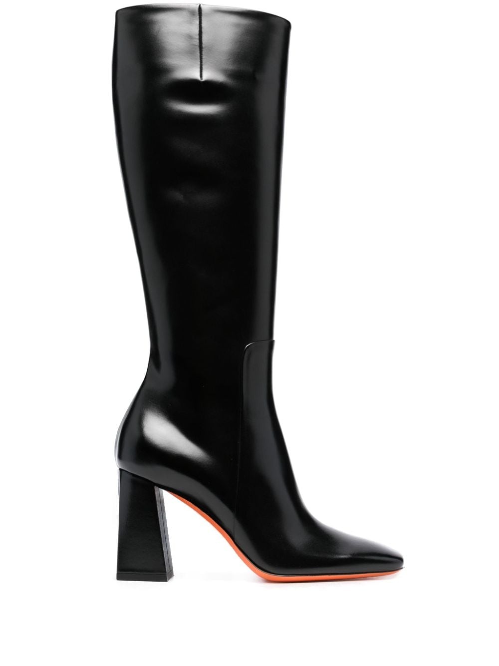 85mm square-toe leather boots - 1