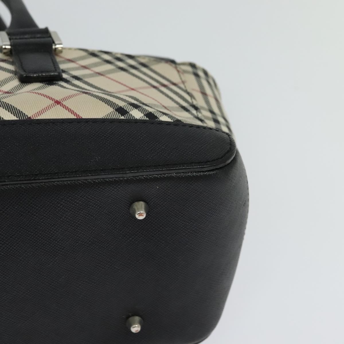 Burberry Nova Check Hand Bag Canvas Beige Black - 12