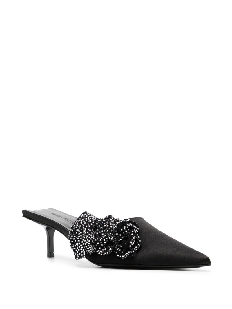 MAGDA BUTRYM 50mm crystal-embellished leather mules outlook