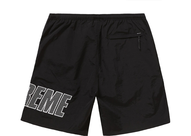 Supreme Supreme Logo Applique Water Short Black outlook
