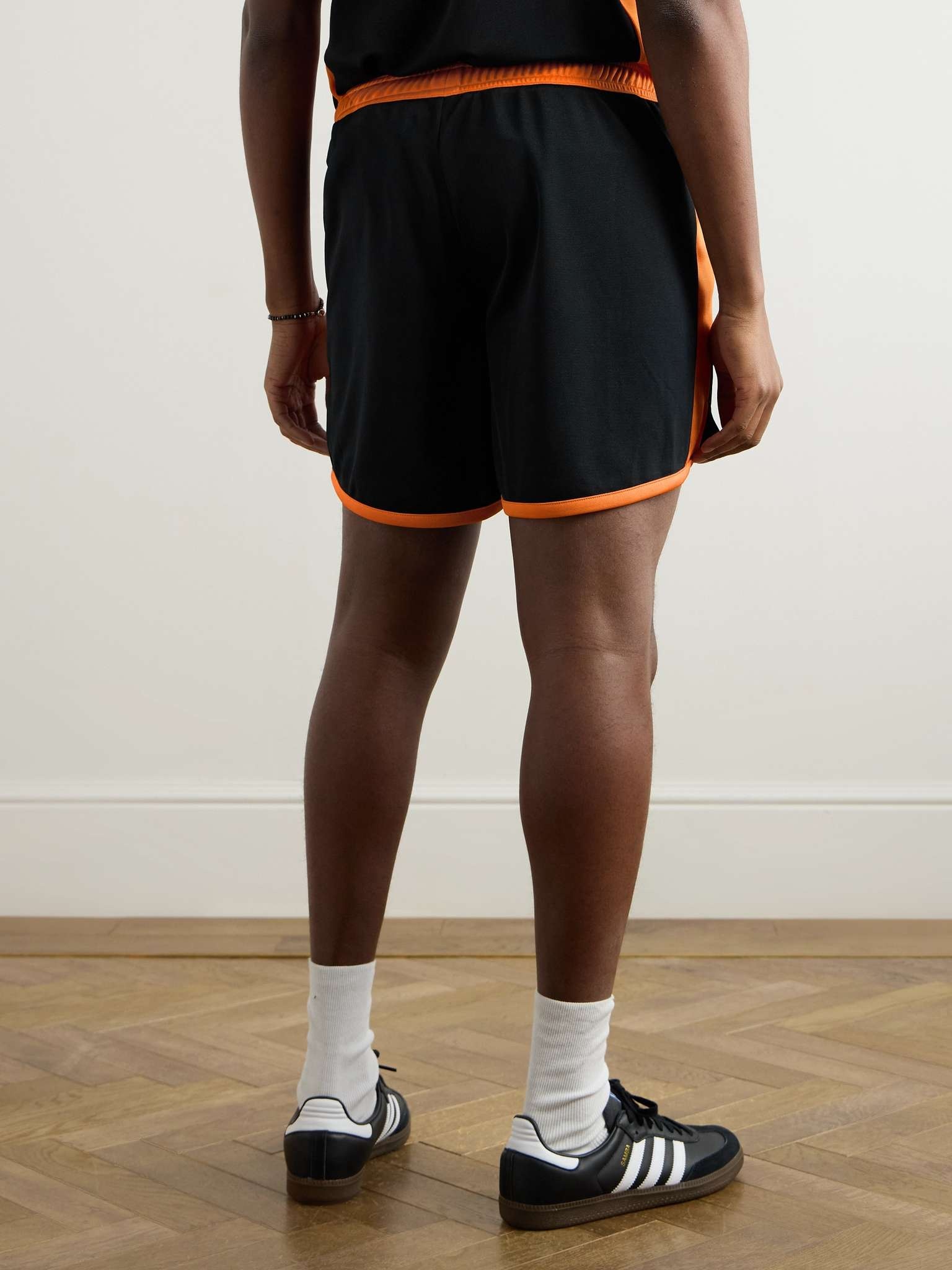 Straight-Leg Logo-Appliquéd Two-Tone Tech-Jersey Shorts - 4