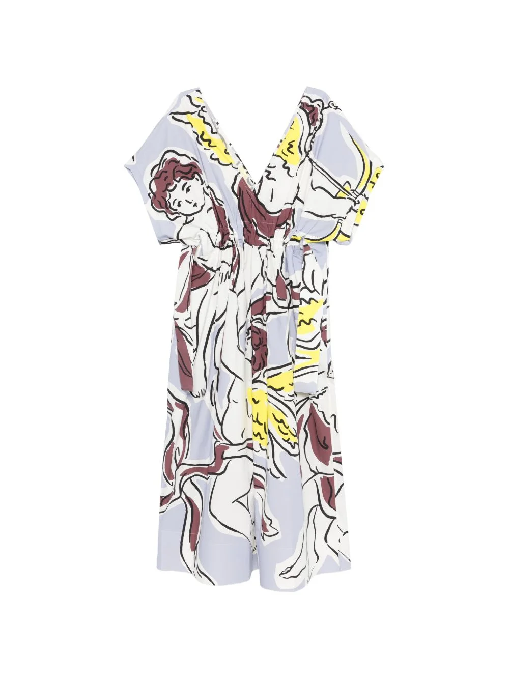 V-neck graphic midi dress - 1