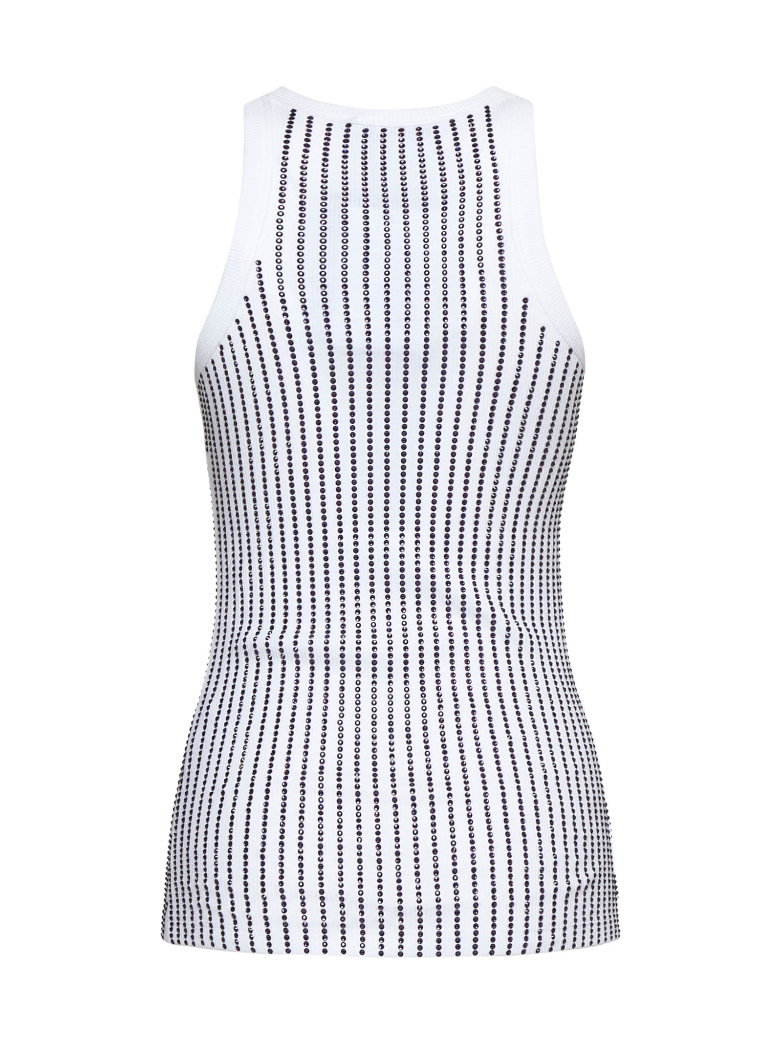 White ribbed full hotfix top - 2