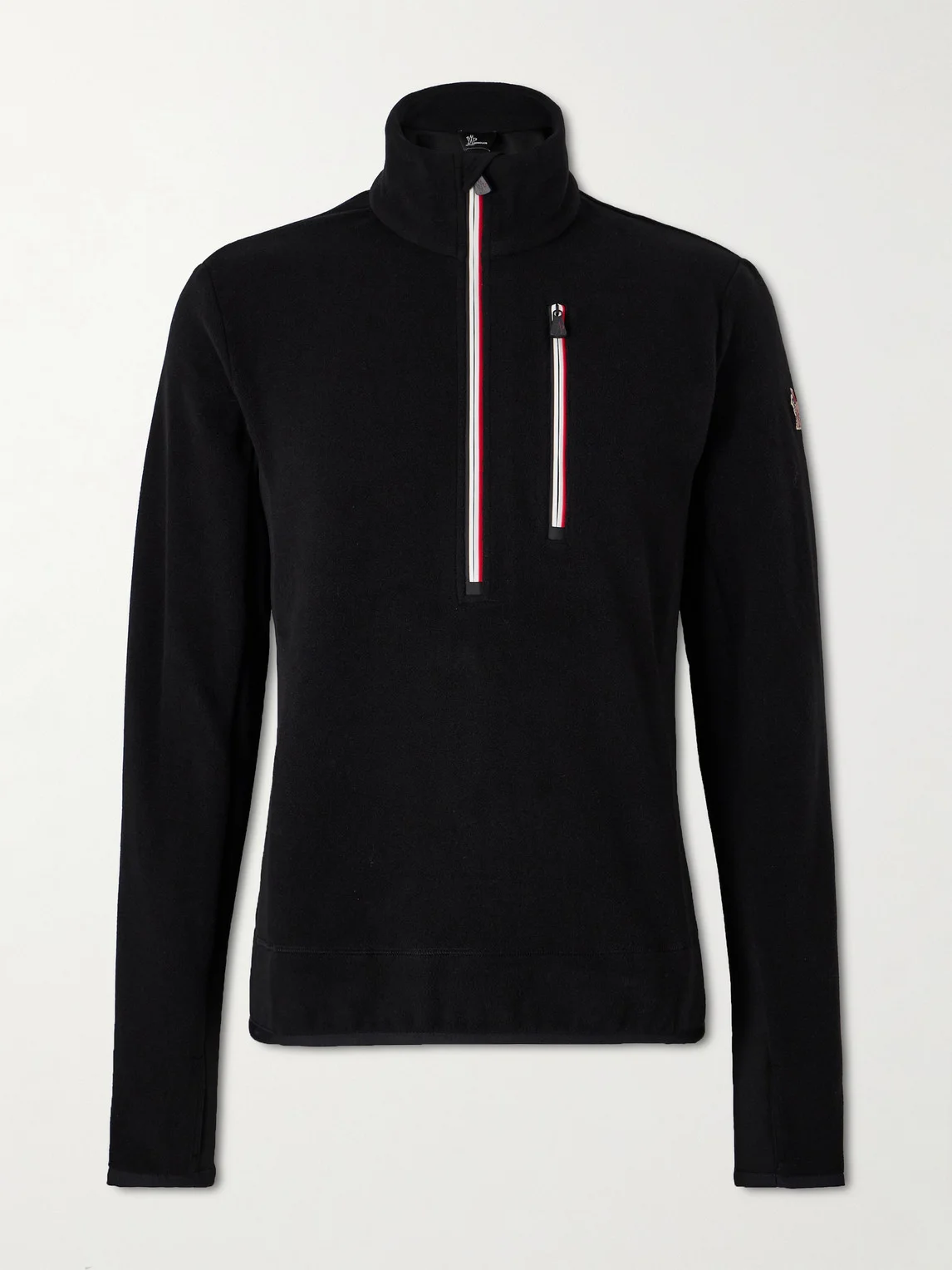 Jersey-Trimmed Fleece Half-Zip Ski Base Layer - 1
