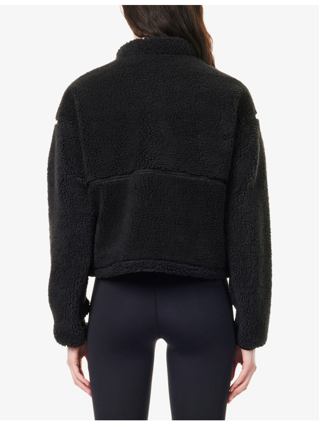 Boxy-fit mock-neck teddy jacket - 4