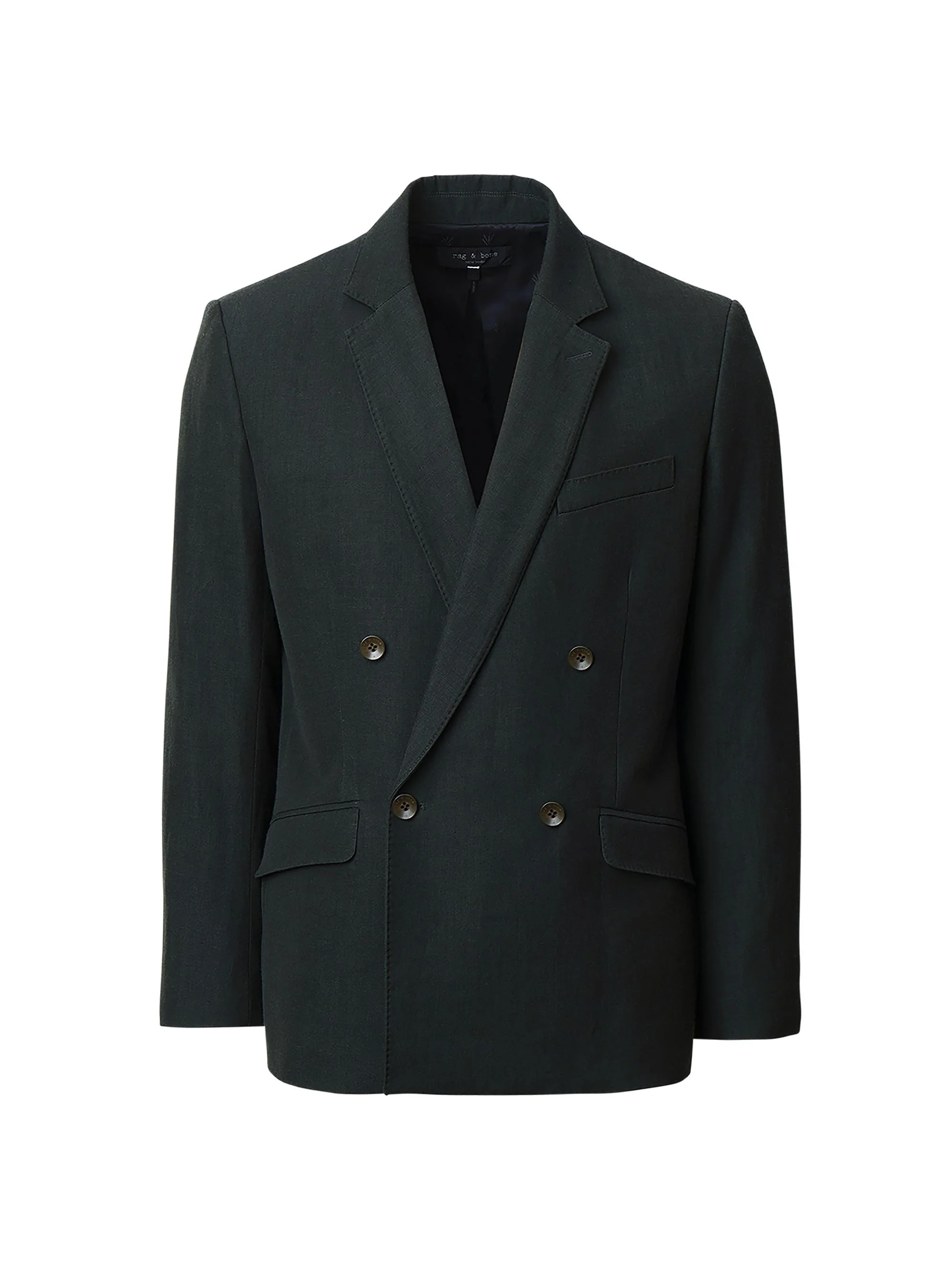 Men's Butler Wool-Blend Double-Breasted Blazer - Charcoal Green - 1
