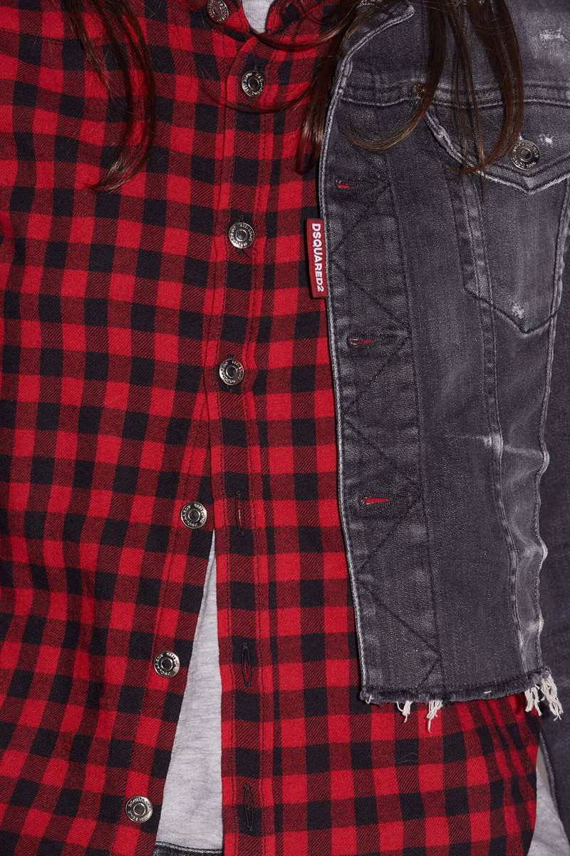BLACK & CHECK SHIRT JACKET 5
