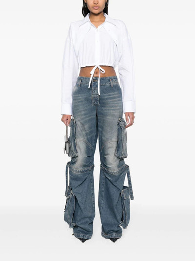 alexanderwang.t Double Layered Cropped Shirt In Compact Cotton With Tie Waistband outlook