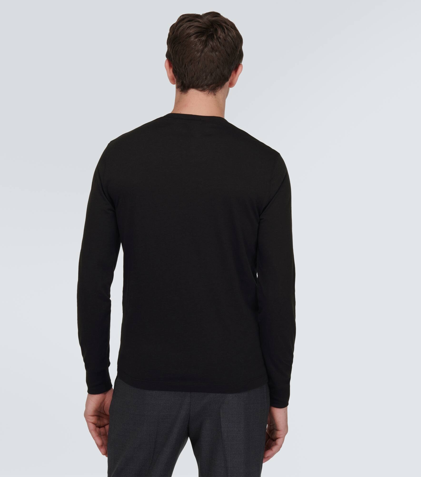 Lyocell and cotton Henley long-sleeved top - 4