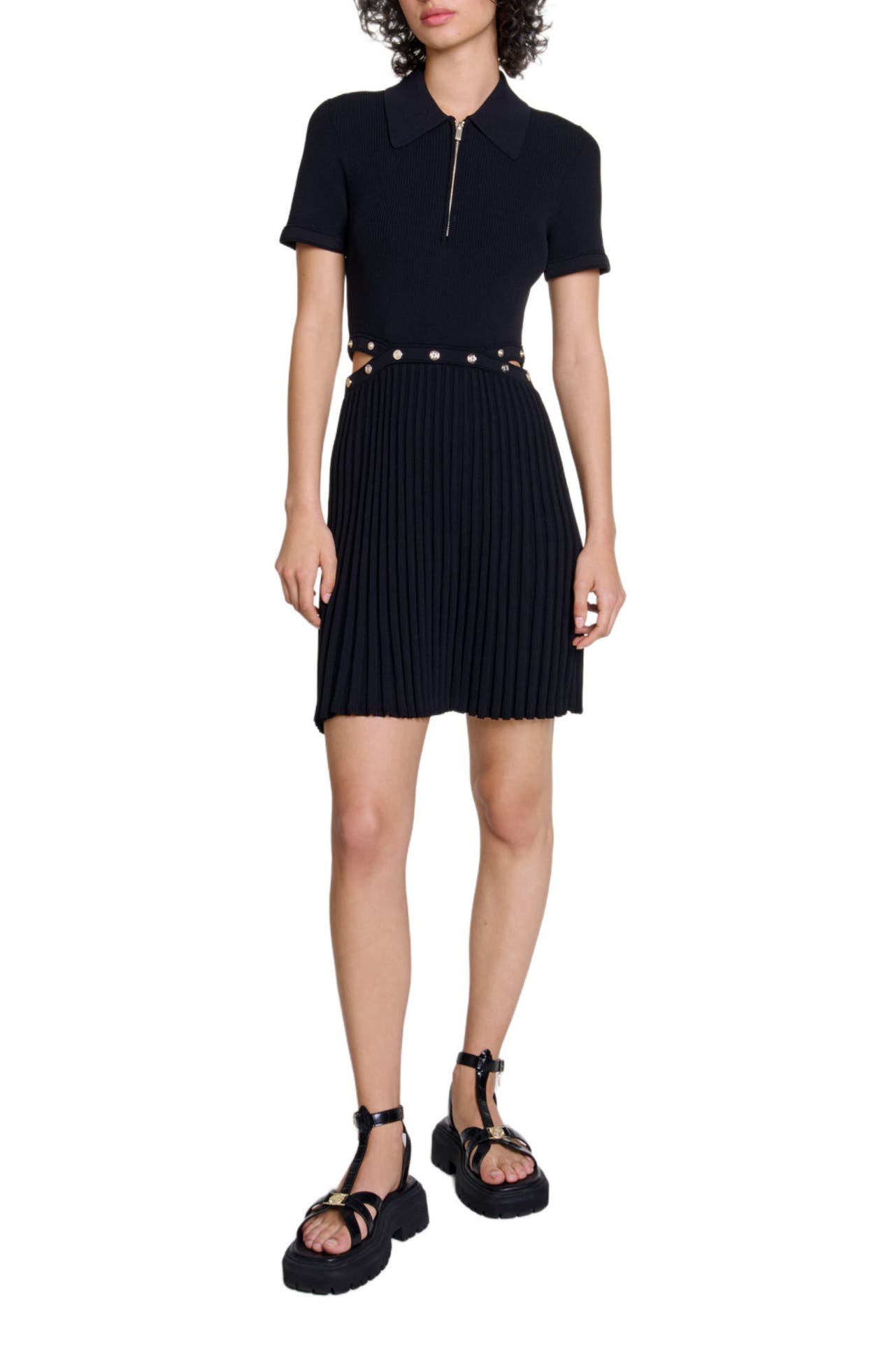 maje Short knit dress in Black at Nordstrom - 1