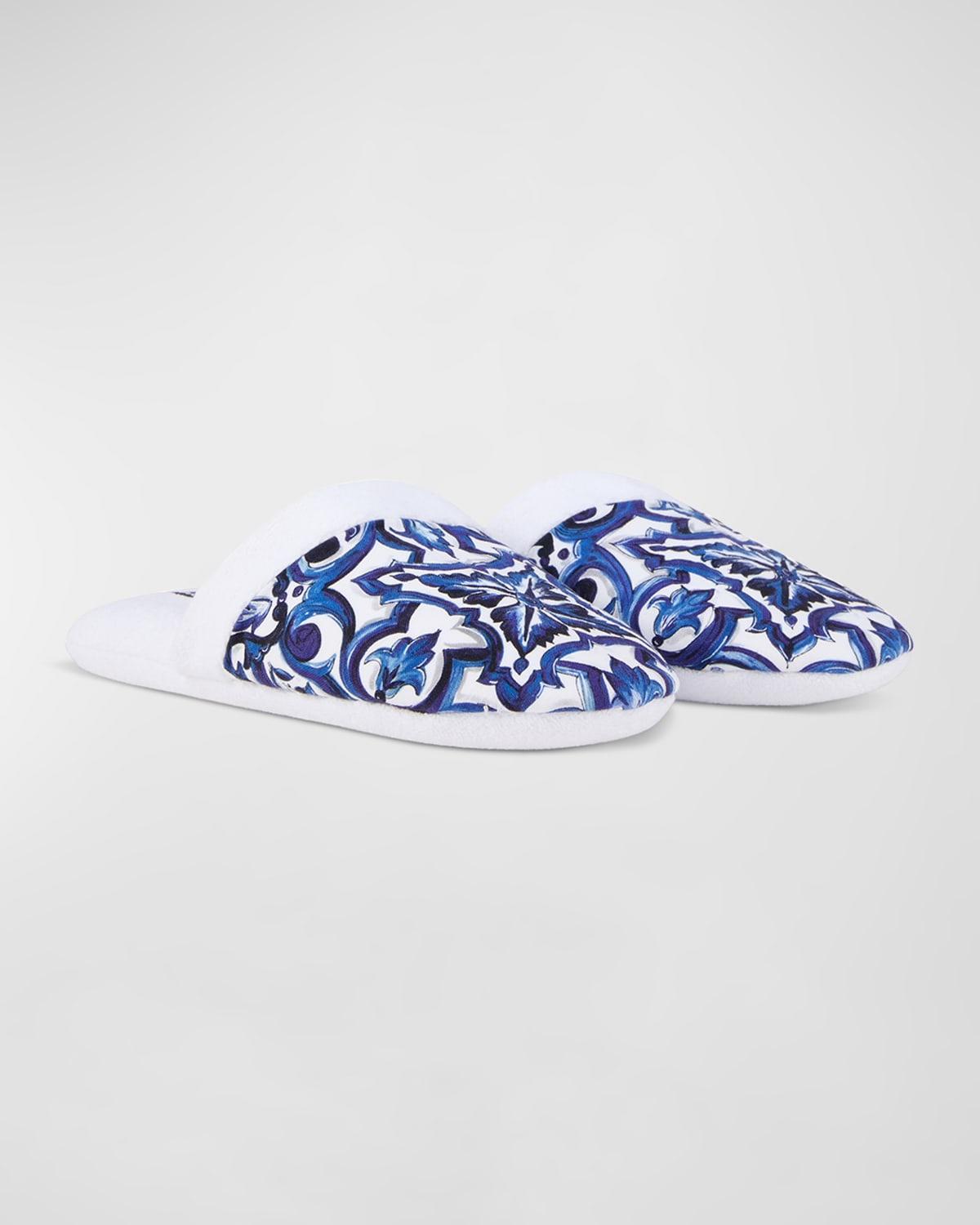 Men's Majolica-Print Cotton Slippers - 3