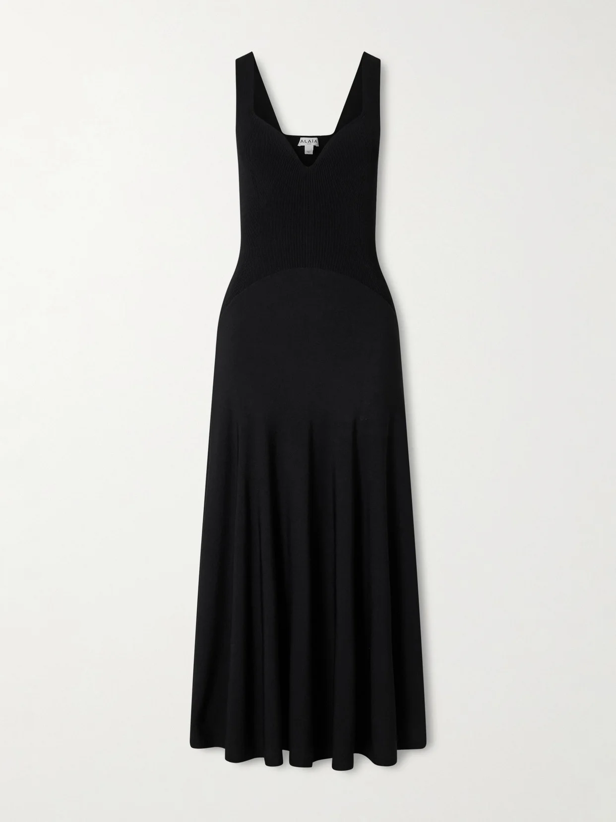 Ribbed-knit And Jersey Pleated Midi Dress - 1