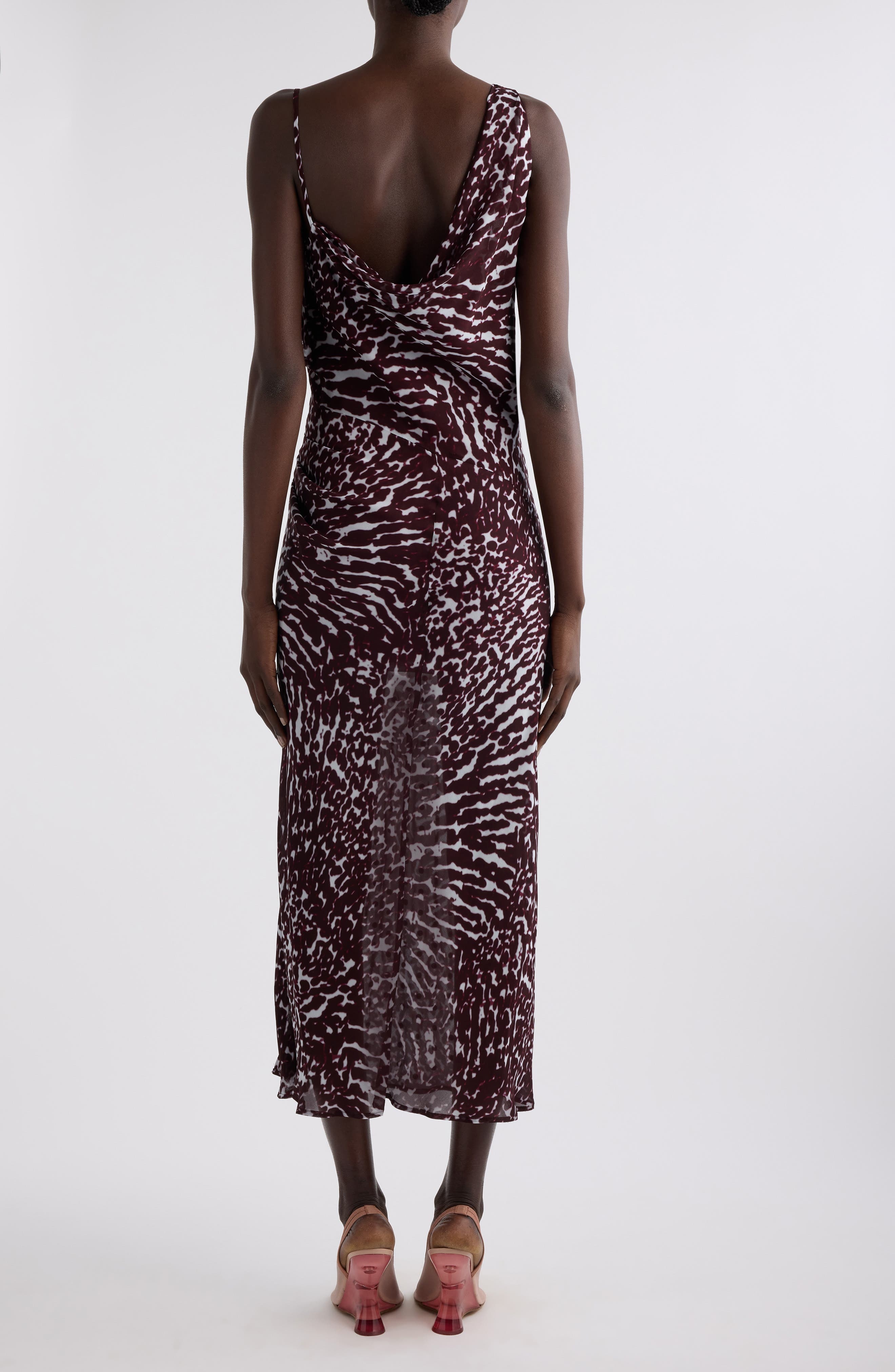 Dries Van Noten Deyon Mixed Print Midi Dress in Burgundy at Nordstrom - 2