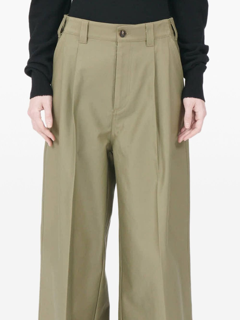 pleated straight trousers - 5