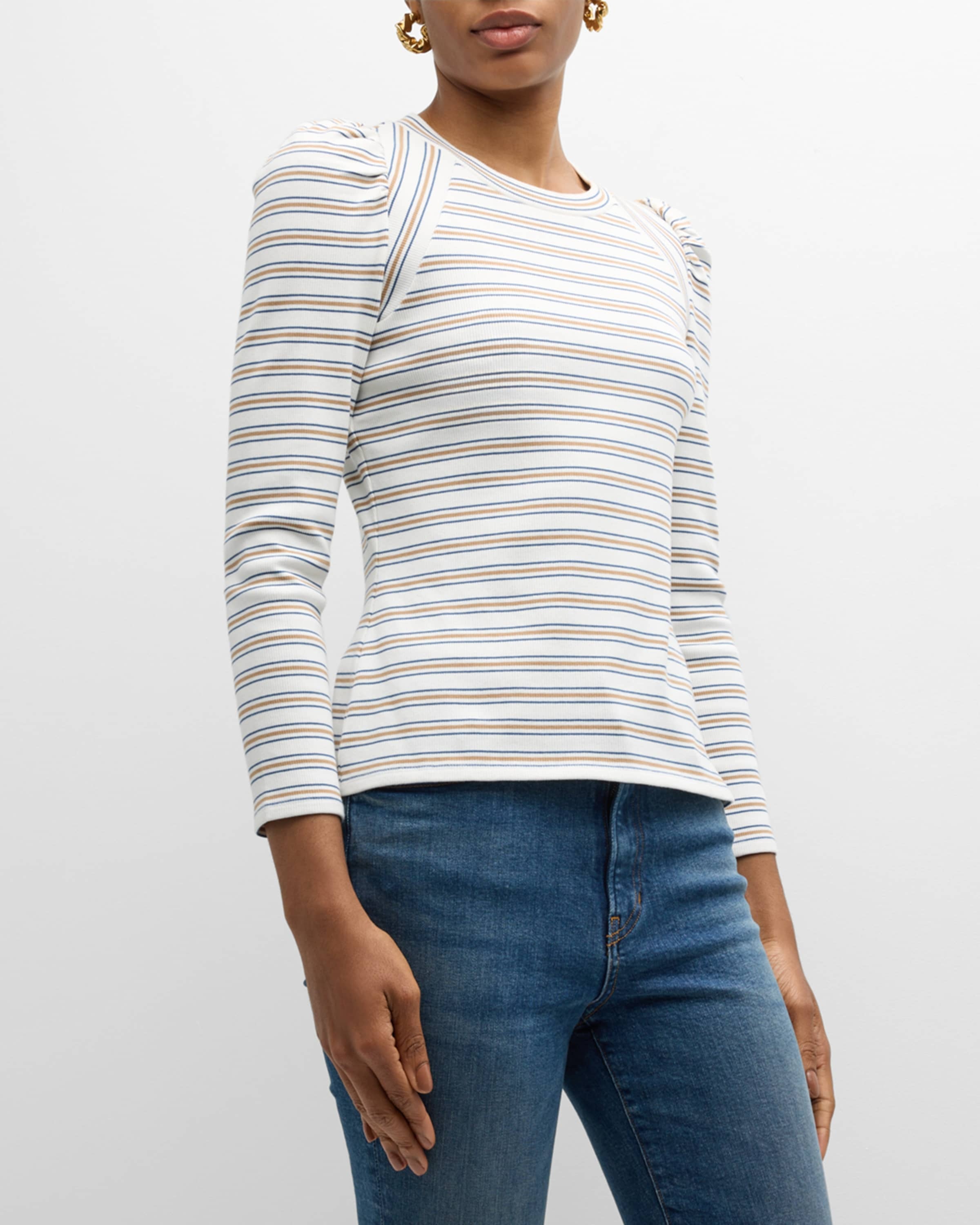 Delano Stripe Puff-Sleeve Top - 2