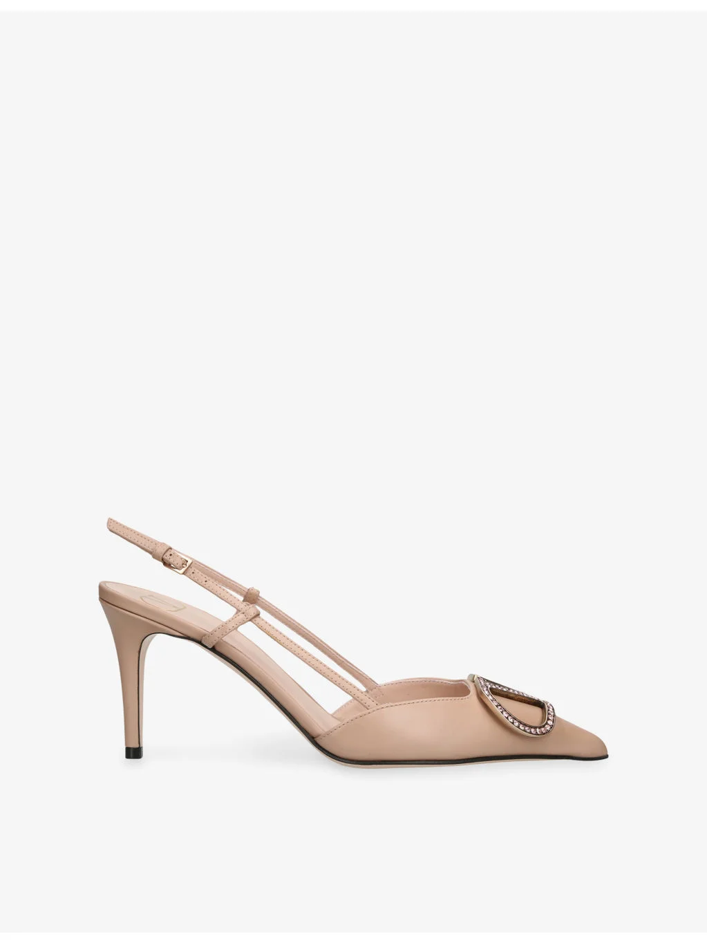 Vlogo 80 Crystal-Embellished Leather Slingback Courts - 1
