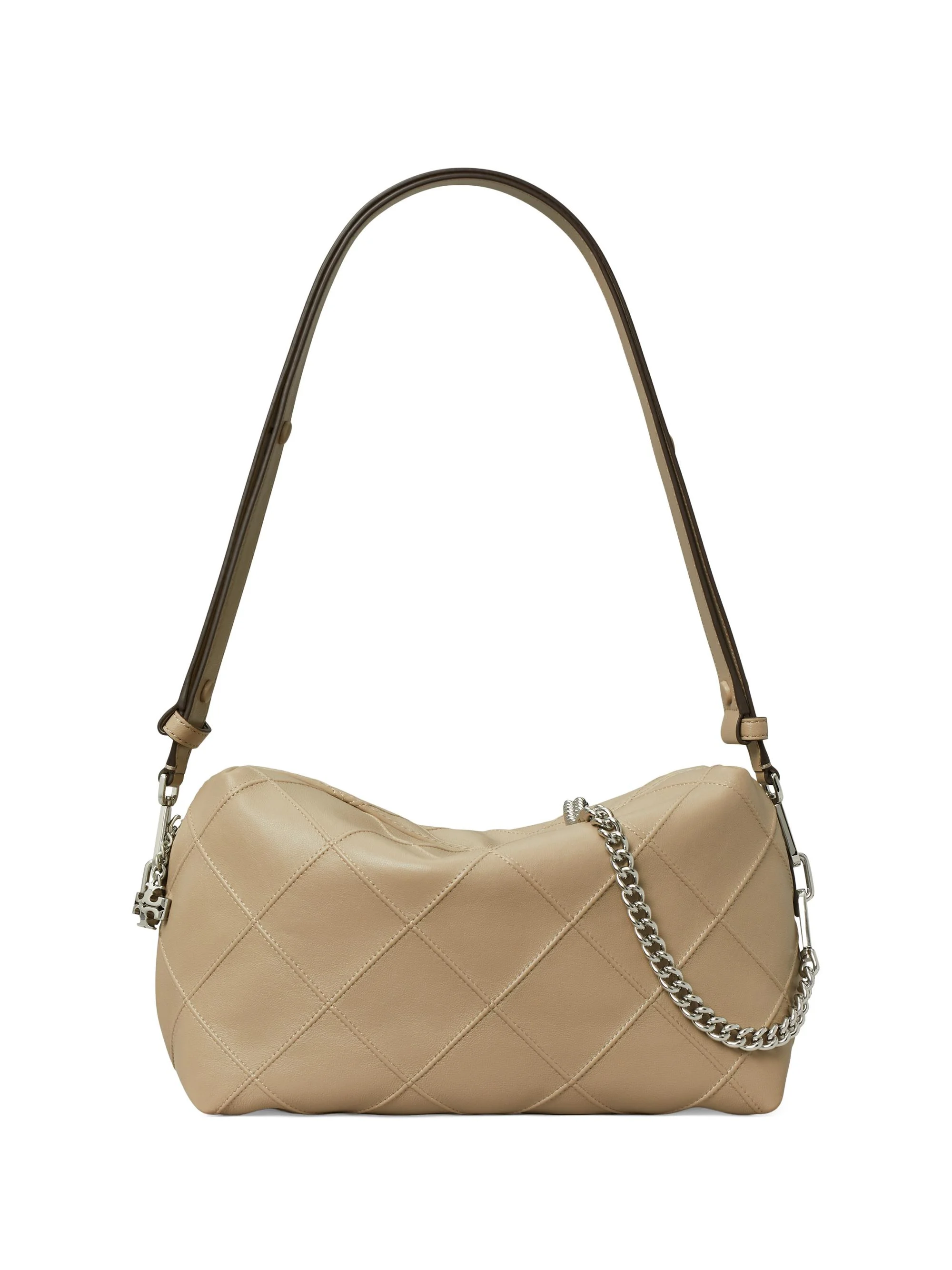 Women's Fleming Large Leather Shoulder Bag - Soft Cement - 1