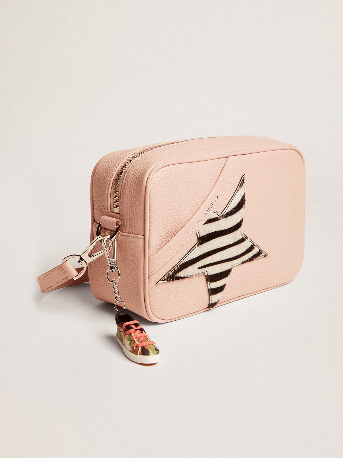 Star Bag in pink leather with zebra-print pony skin star - 5