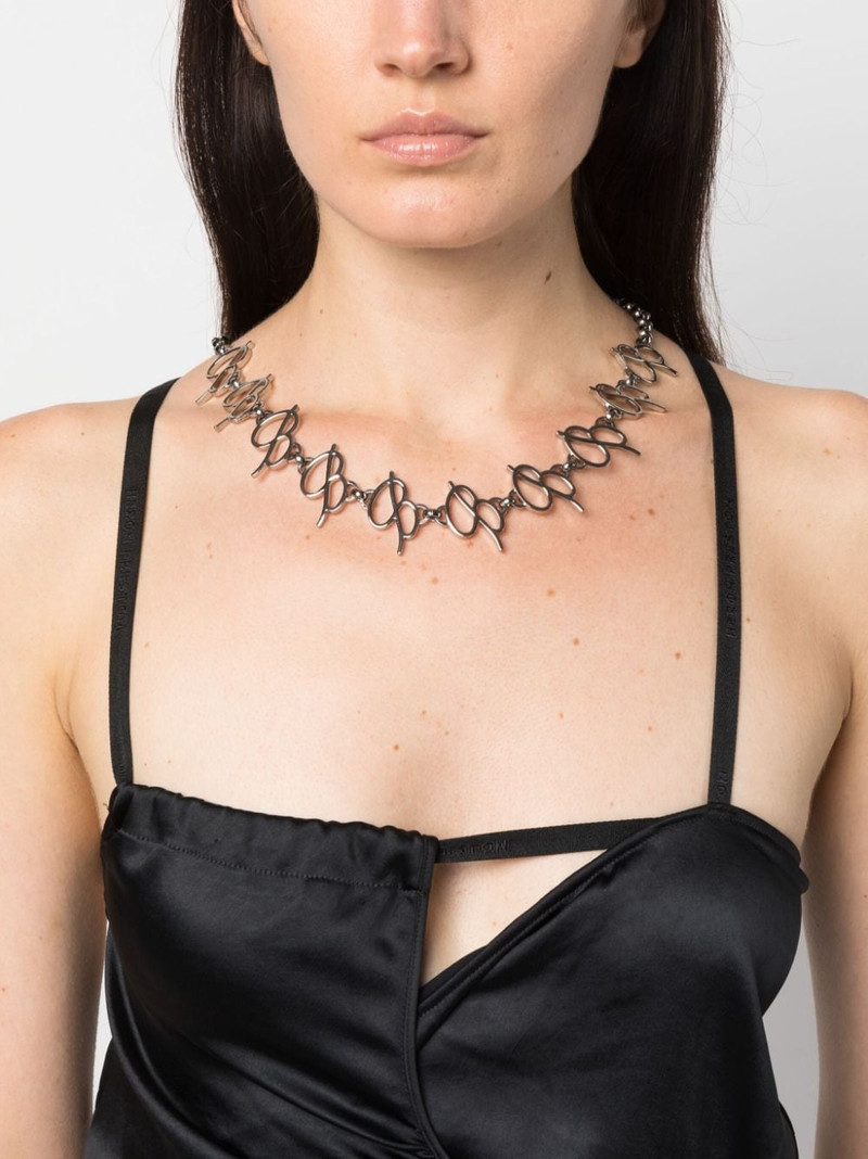 Blumarine logo-lettering polished-finish necklace outlook