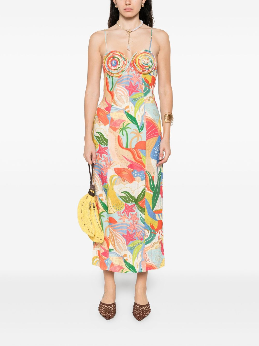 graphic-print midi dress - 2