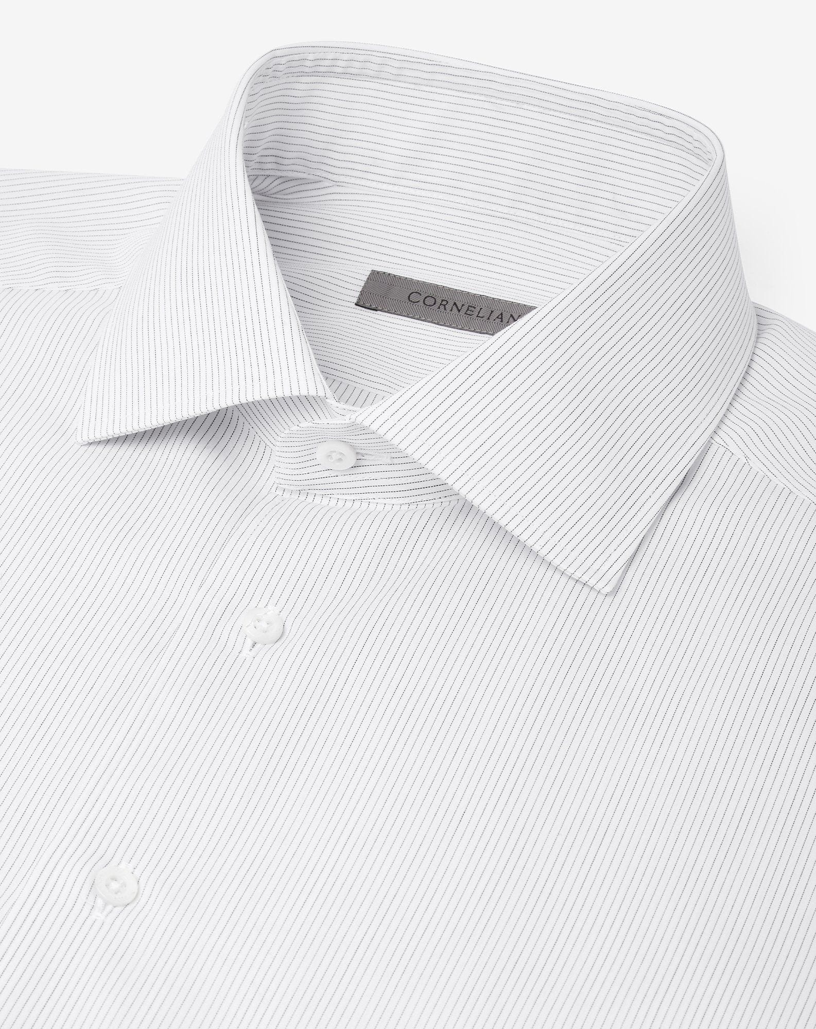 White cotton shirt with blue stripes - 4
