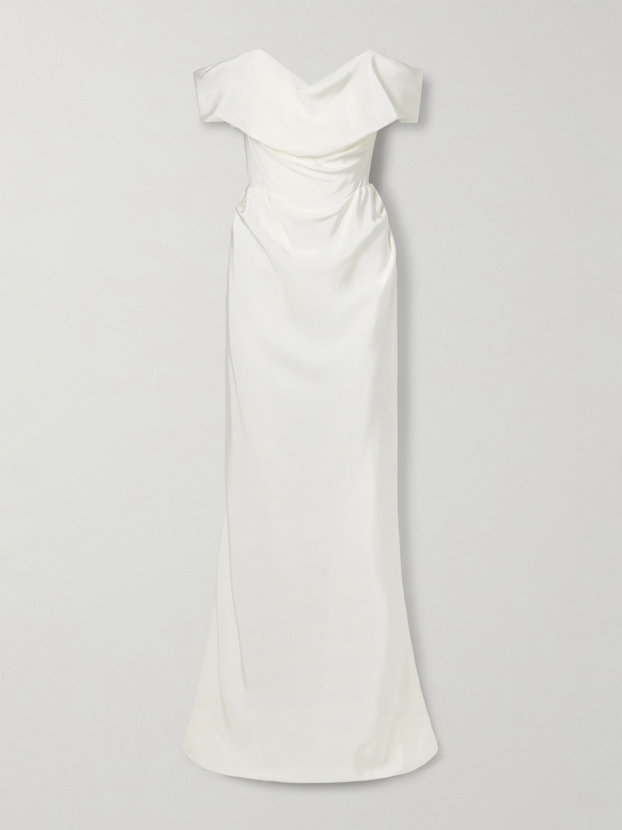 Nova Cocotte Off-the-shoulder Draped Silk-crepe Gown - 1
