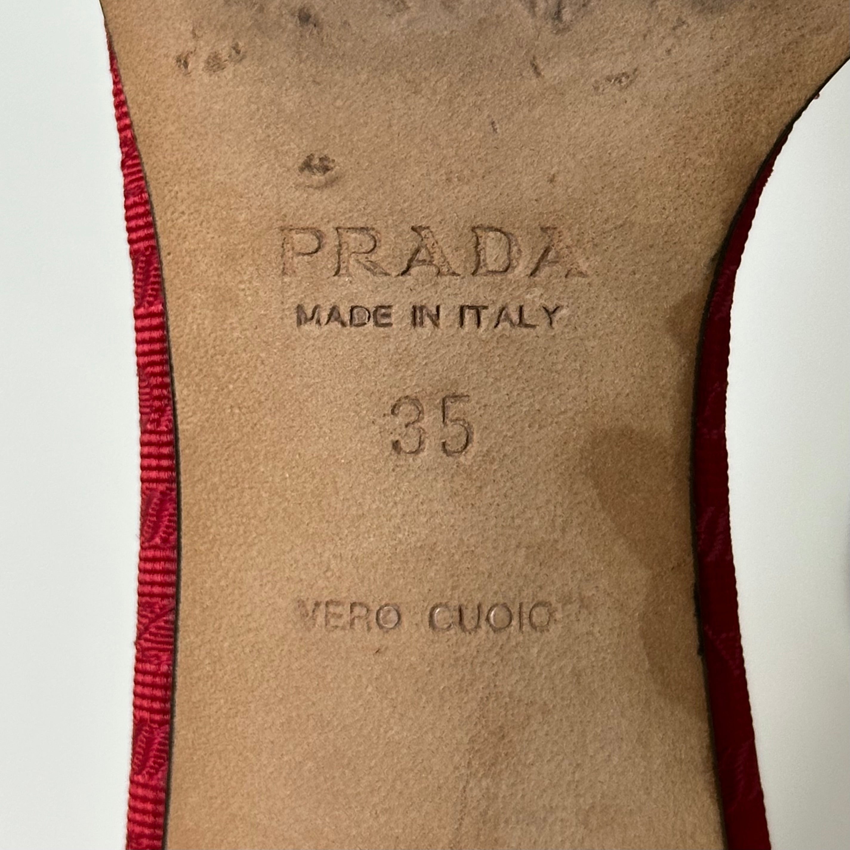 PRADA Nylon Logo Sandals - 8