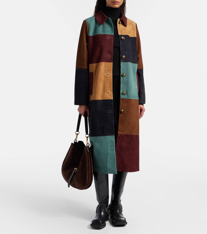RIXO Patchwork suede coat outlook