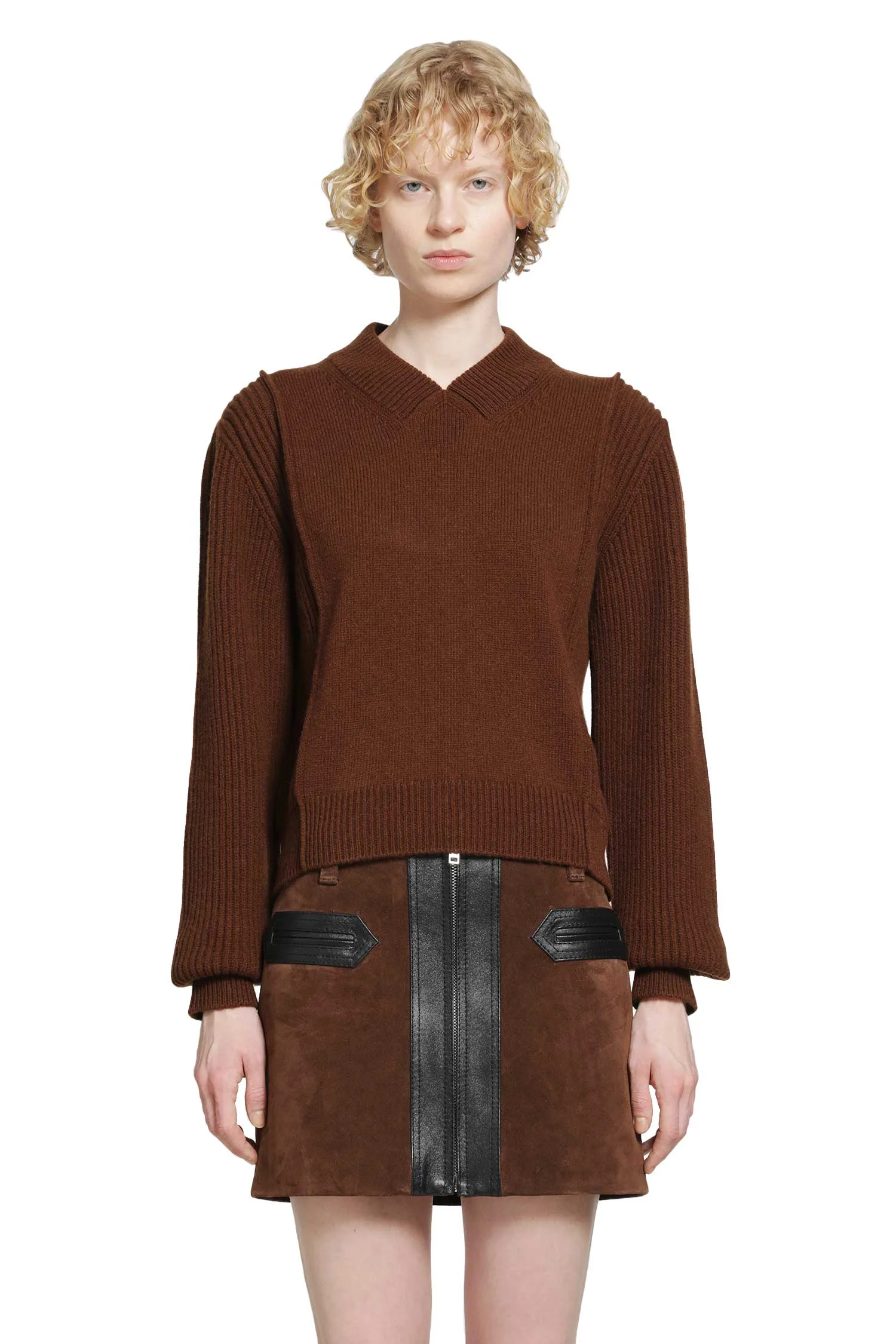 Wool Cashmere V-neck Sweater - 1