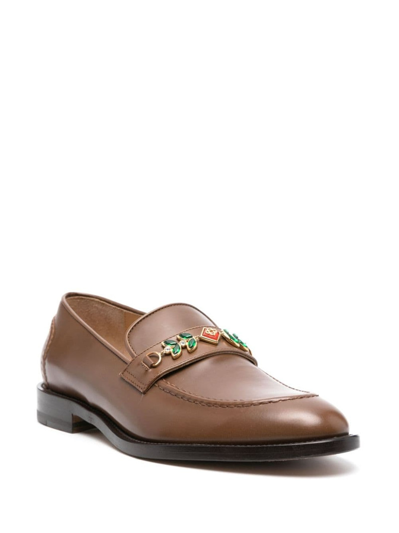 CASABLANCA embellished leather loafers outlook