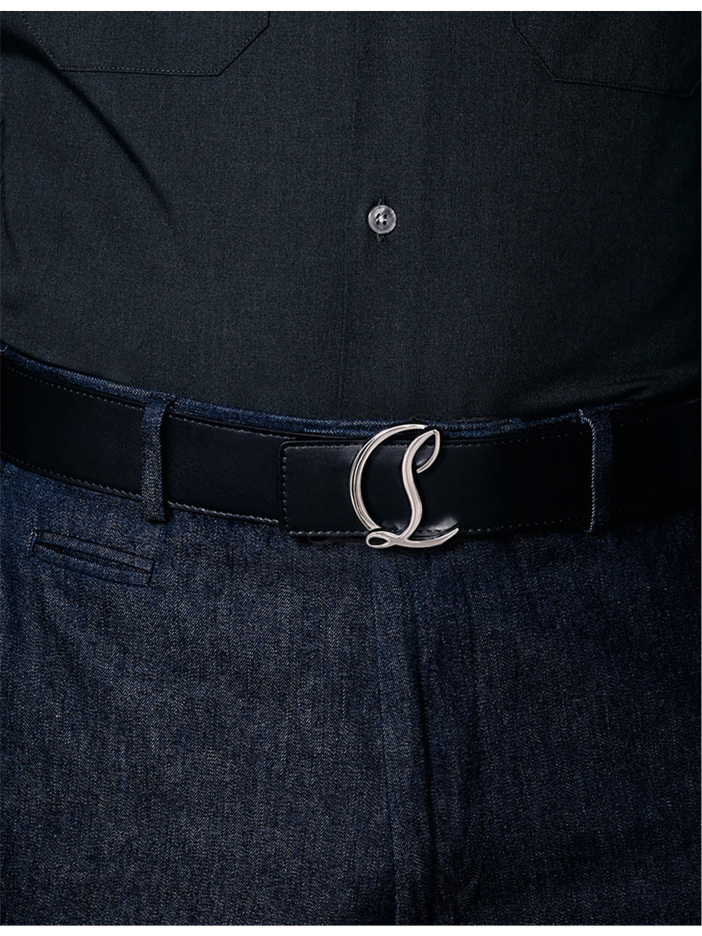 CL logo-buckle leather belt - 3