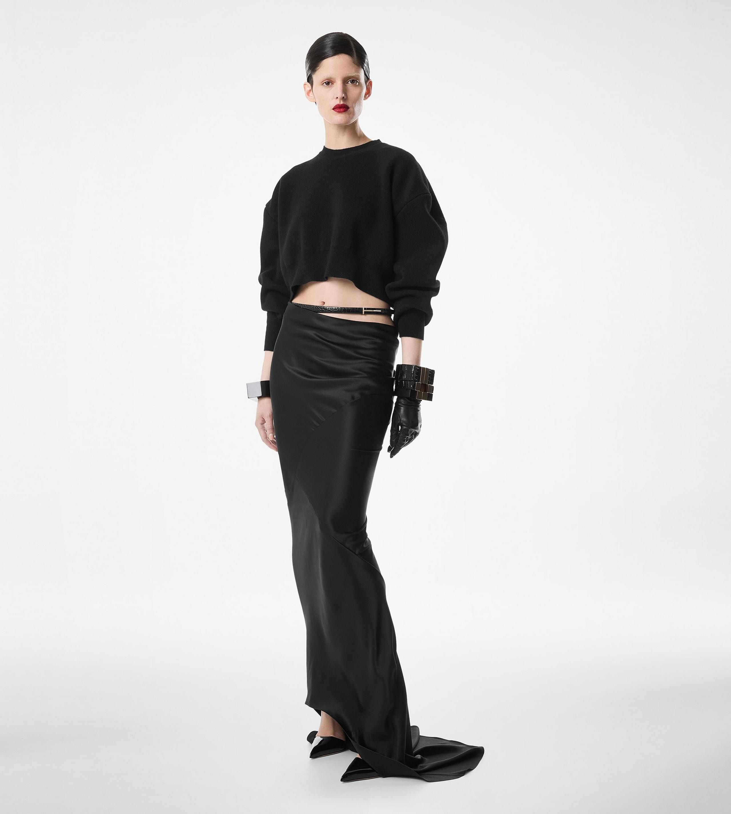 SCULPTURAL DOUBLE FACE WOOL CASHMERE SWEATSHIRT - 2