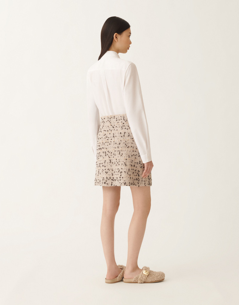 Buttoned tweed mini skirt 4