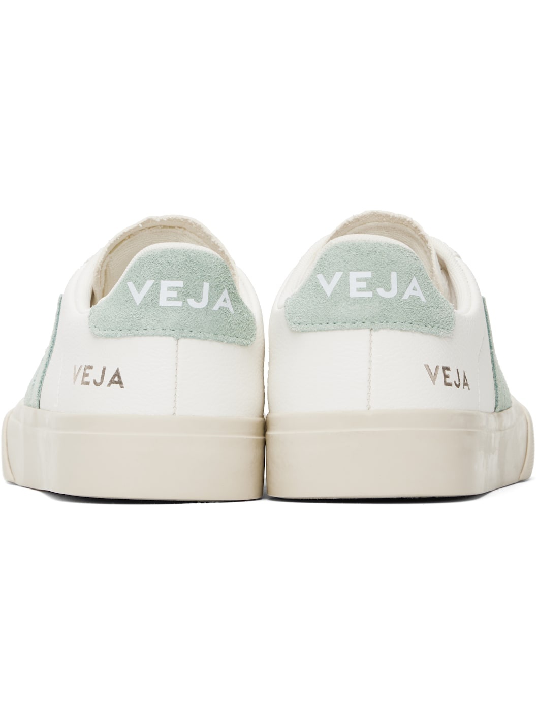 White & Green Campo Leather Sneakers - 2