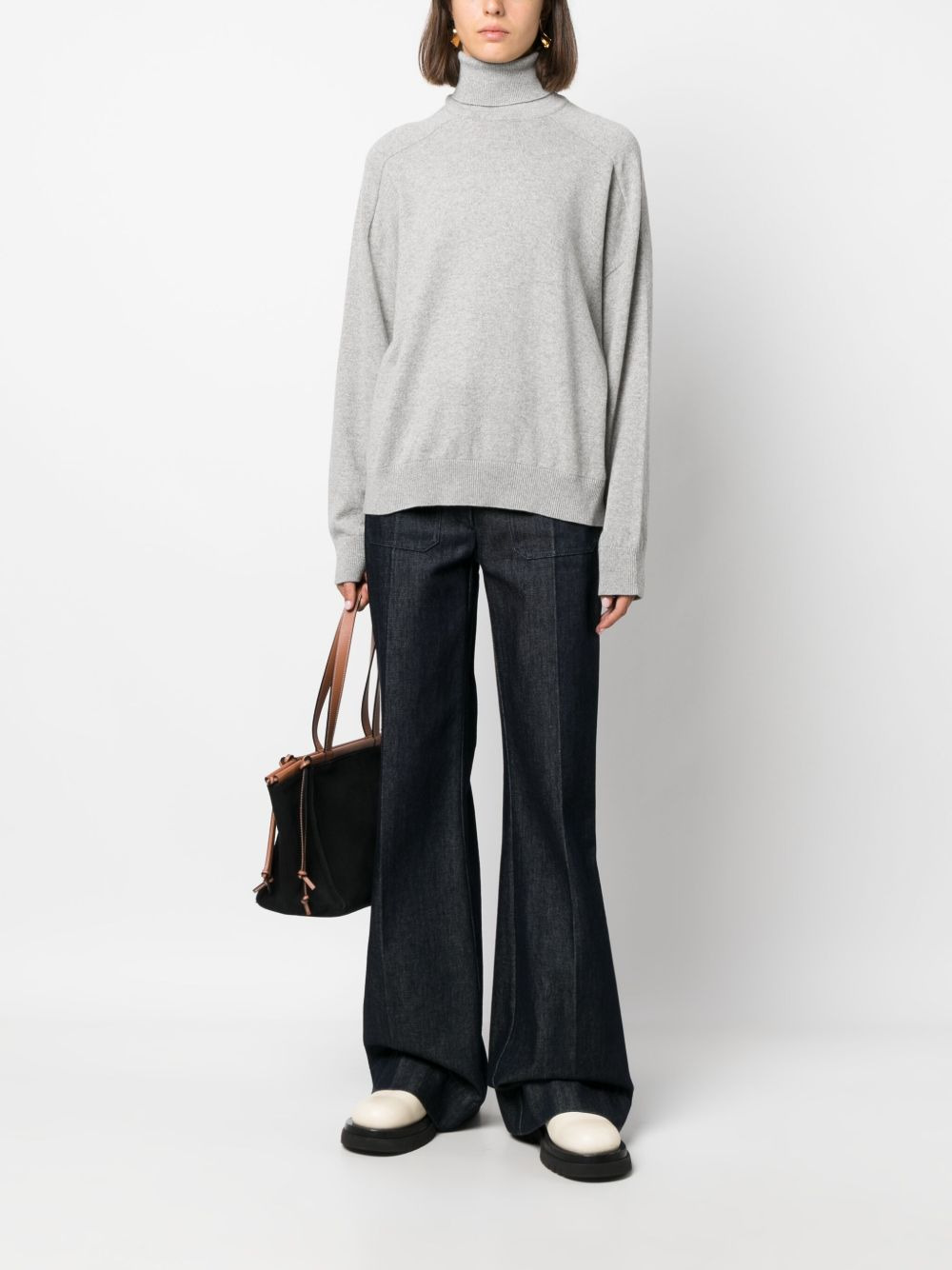 mélange-effect roll-neck jumper - 2