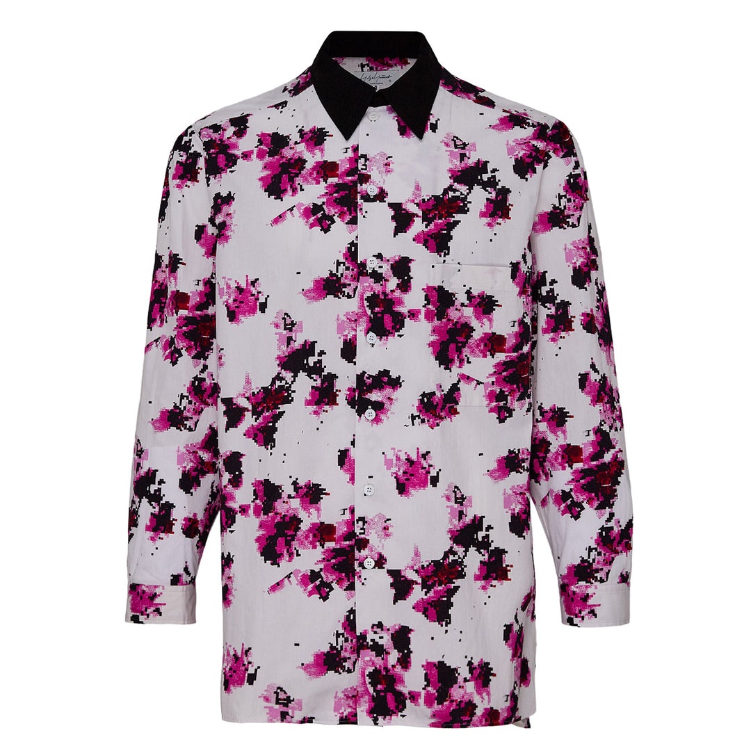 Broad Flower Print Big Blouse - 1