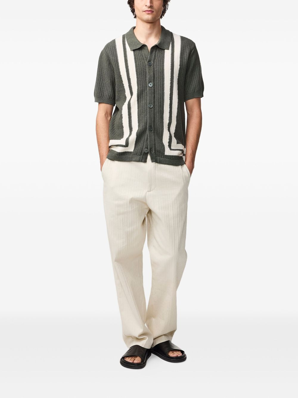 striped knitted polo shirt - 2