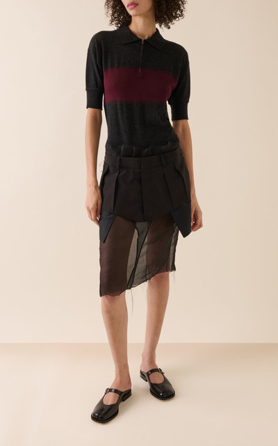 Maison Margiela Deconstructed Wool-Silk Midi Dress multi outlook