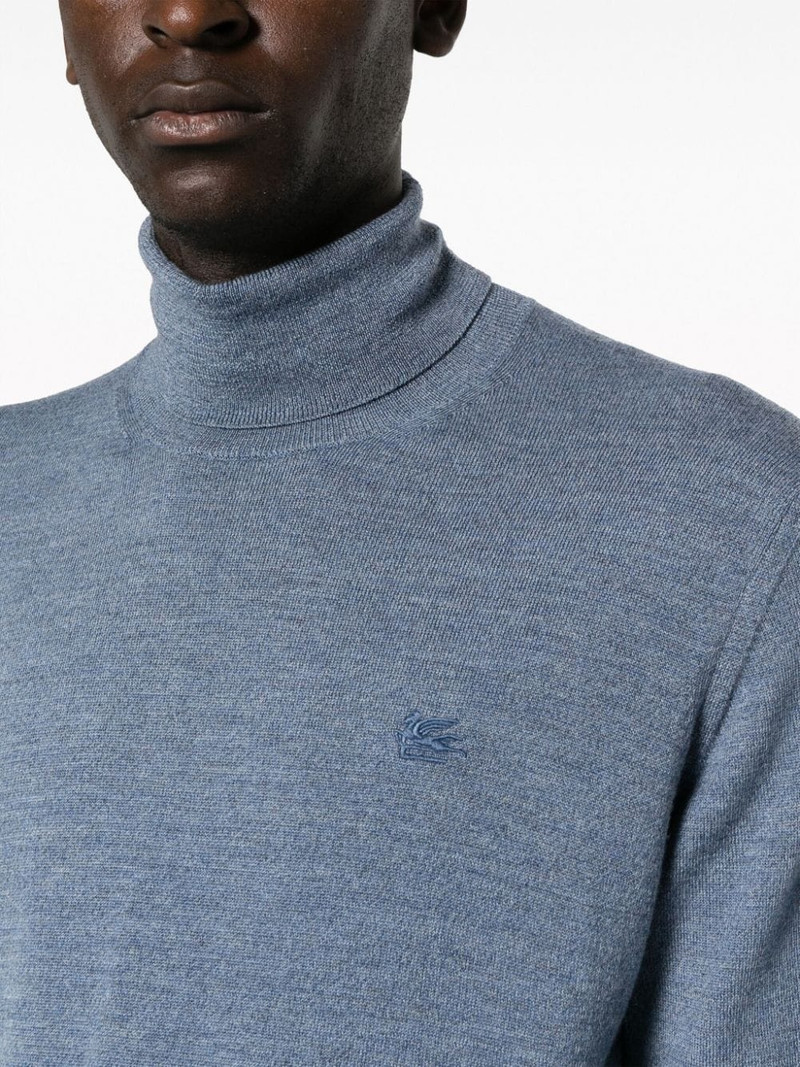 Pegaso-embroidered roll-neck jumper 5