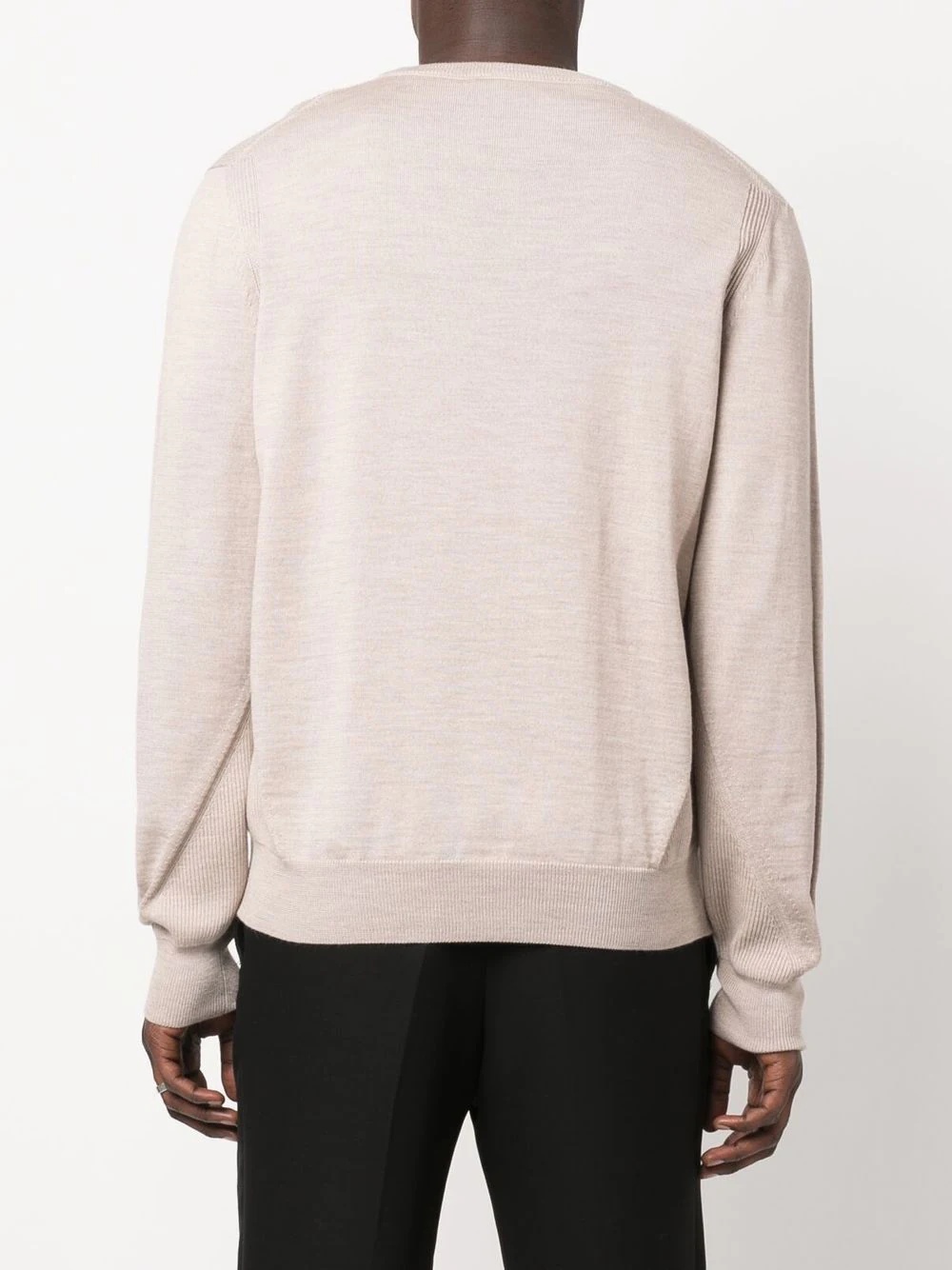 logo patch merino wool jumper - 4