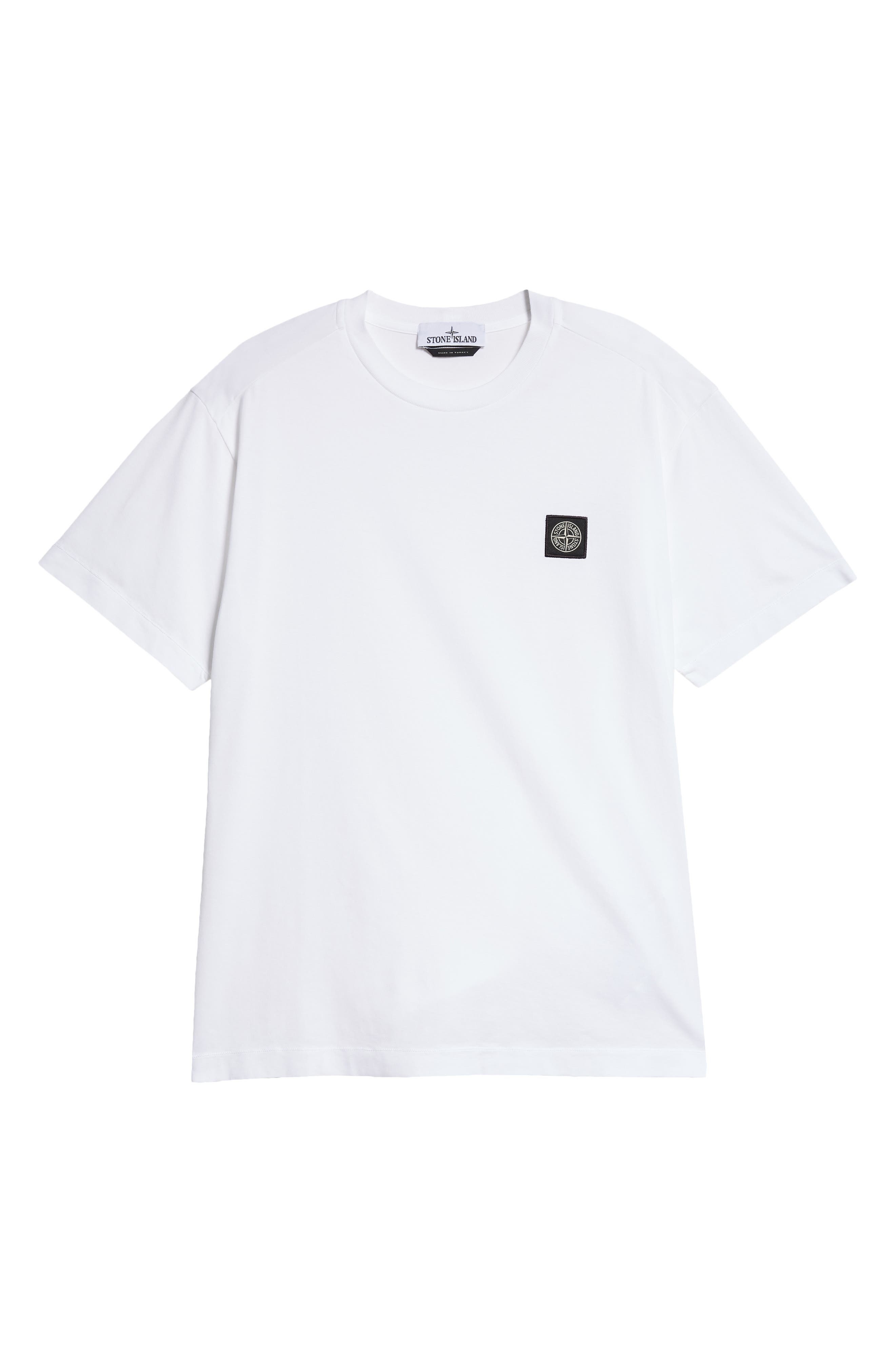 Stone Island Logo Patch Cotton T-Shirt in White at Nordstrom - 5