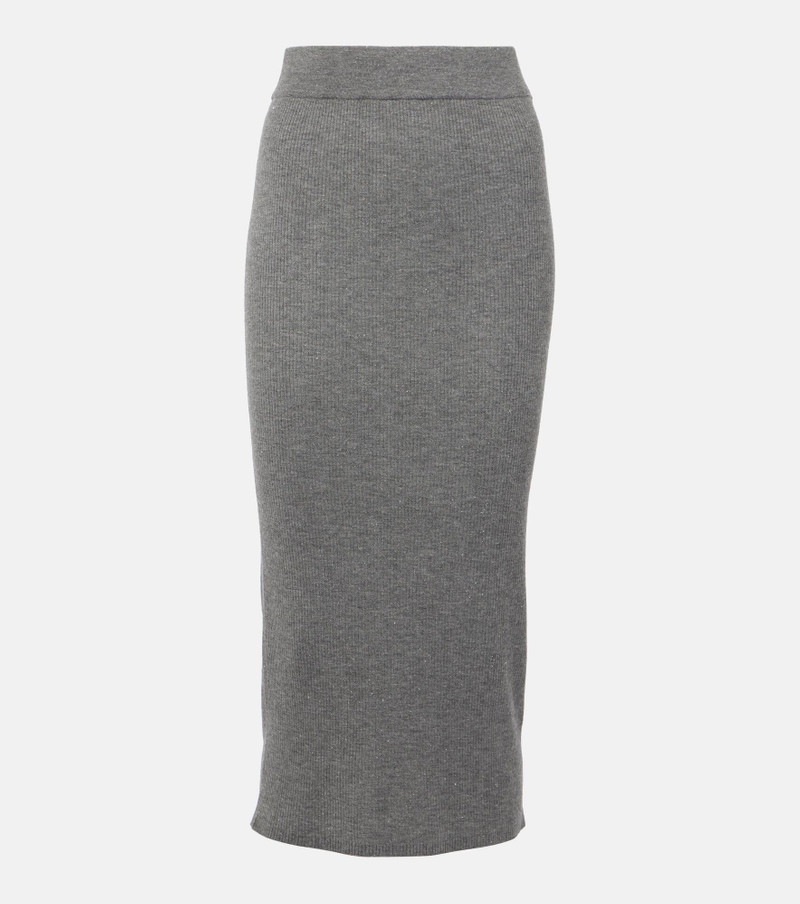 Ribbed-knit midi skirt - 1